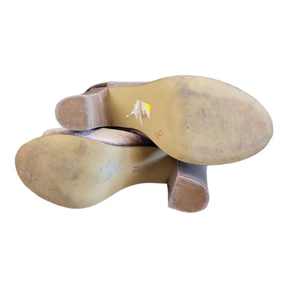 Steve Madden Kaitt Brown Velvet Peep Toe Ankle Booties Size 7.5 - Picture 5 of 6